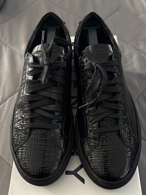Givenchy Black Patent Low-Top Lace-Up Sneakers